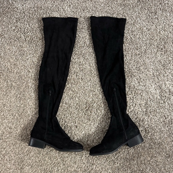Forever 21 Black Over the Knee Thigh High Boots Size 5.5 - Picture 1 of 7